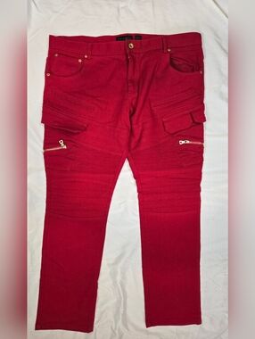 Decibel Men's Red Cargo Jeans